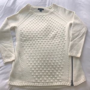 Trouve Long Cream Zip Sweater